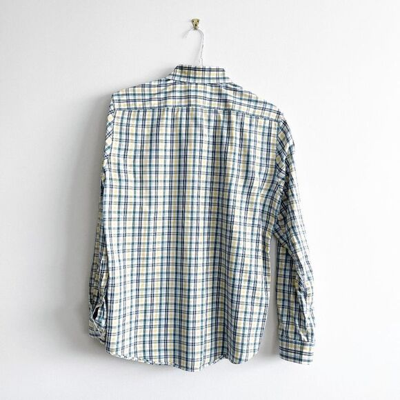 Eddie Bauer Mens Shirt Mercerized Cotton Classic Fit Long Sleeve Plaid Green Med - Picture 2 of 8